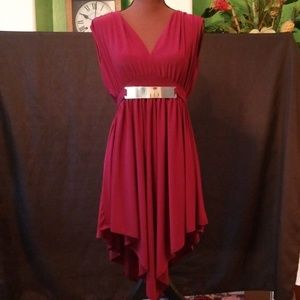 Jasmine Red Dress with Gold Belt